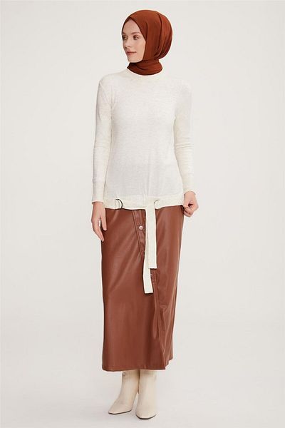 Armine Ecru Sweater - 22Kd4240 Model