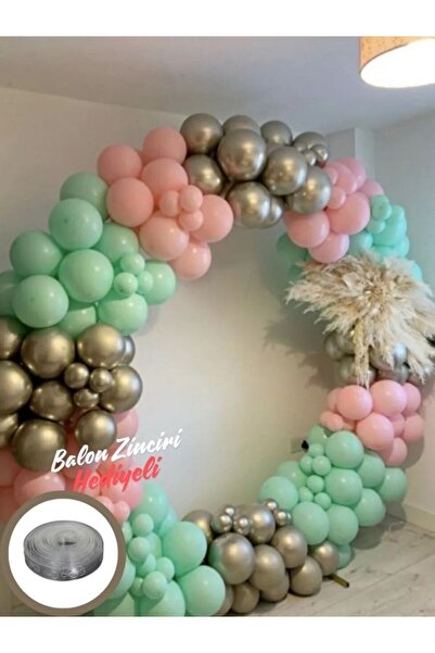 BALON HOME 100 قطعة من البالونات الملونة المصنوعة من الكروم والمعكرونة و2 قطع...