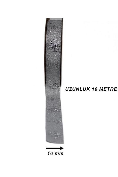 DM ONLINE Silvery Silver Ribbon with Christmas Snowflake Pattern 16mm X 10m