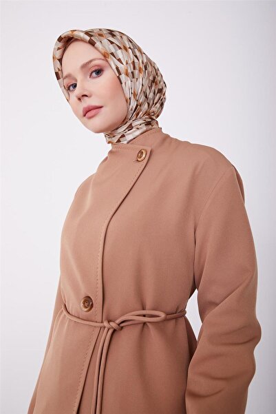 Armine Asymmetrical Front Trousers Suit, 23K6734 Almond Model