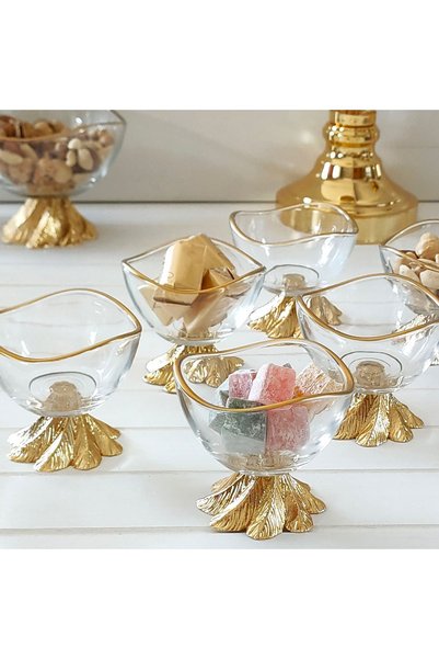 REGNA HOME Fine Living Grace 6 Parça Lüx Mini Kase - Lokumluk - Reçellik - Sosluk - Çerezlik -şekerlik
