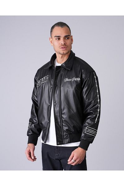 İkao Embroidery Detailed Leather Coat