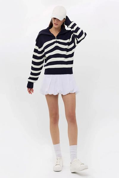 Hiccup Pulover oversize cu fermoar în dungi