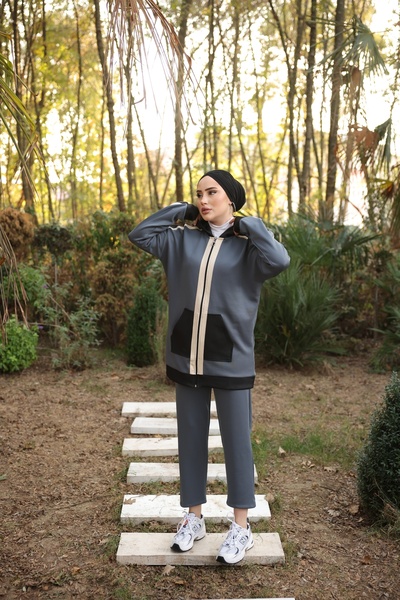 MİMİ Luxury Wear Hooded Women's Hijab Tracksuit Set