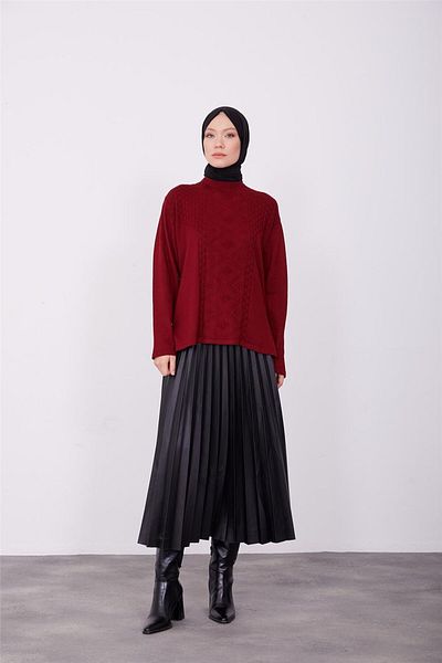 Armine Pulover Roșu Claret - Model 23kd9007