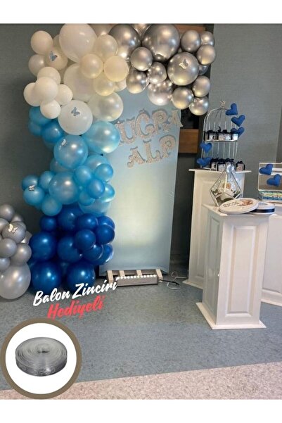 BALON HOME Metallic Colored 100 Pieces Balloon and Chain Gift Party Set