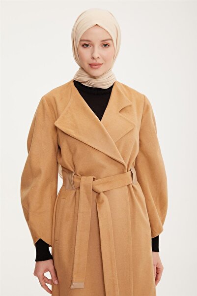 Armine Balon Kollu Manto 22k8208 Camel