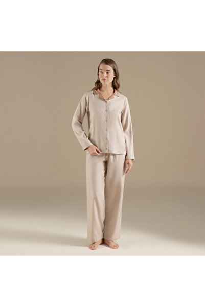 Chakra Lınıe Pijama Takımı Bej