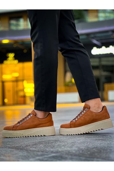 BOA Ba0505 Hook-Up Lace-Up Tan Color High-Top Casual Shoes