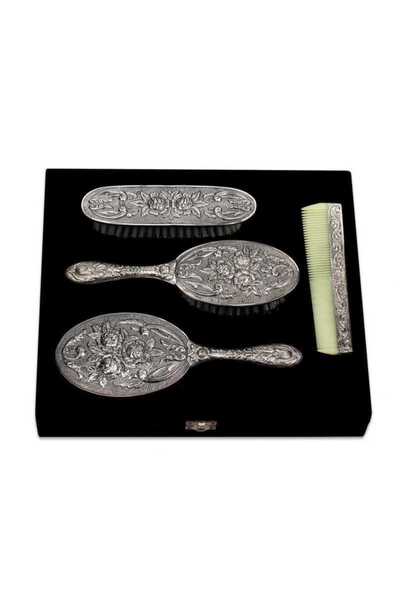 Genel Markalar Gümüş Ayna Tarak Fırça Takımı - 4 Parça
