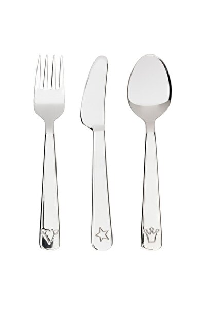 IKEA Bebek & Çocuk Çatal Kaşık Bıçak Seti, Paslanmaz Çelik 3 Parça