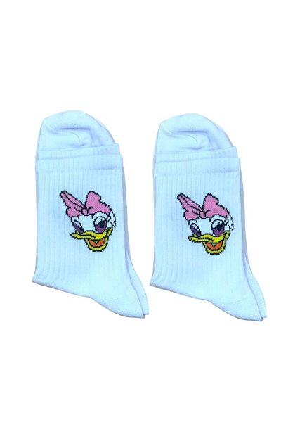 AL Bİ 90LIK Mrs. Daisy Duck Cartoon Character Patterned College Socks