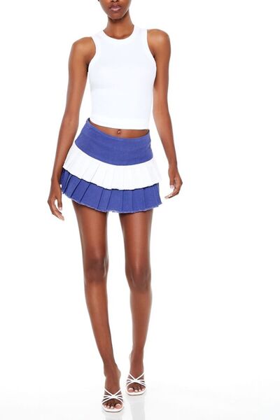 Forever 21 Colorblock Volanlı Mini Etek