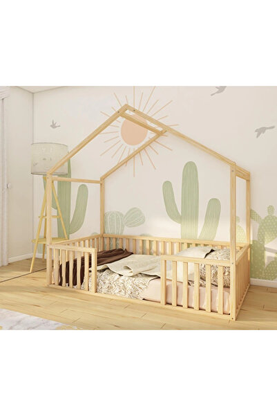 BRK Design Montessori Bebek Ve Çocuk Karyolası Çatılı