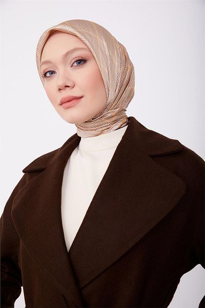 Armine Giagonel Textured Tie Coat 23k8611 - Καφέ