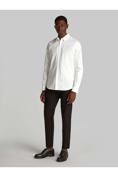 Calvin Klein Ανδρικό πουκάμισο Slim Fit - Βαμβακερό, Σχέδιο γιακά με κουμπιά J30j 324614 yaf