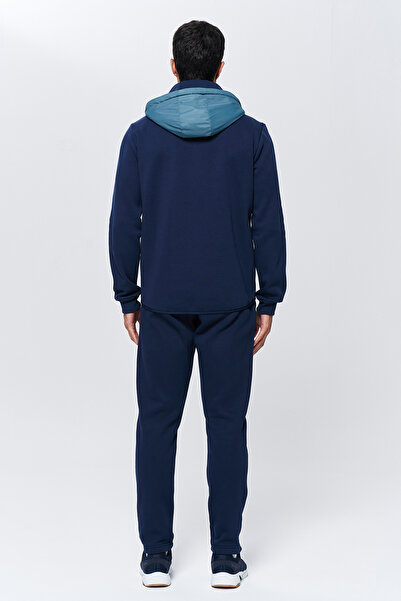 bilcee Erkek Mavi Kışlık Fleezli Dokumalı 3 İplik Şardonlu Alt Üst Eşofman Takımı 9886