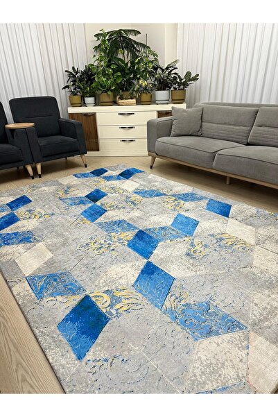 ALLGELSİN 6m2 metri Husa de covor patrata lavabila - 200x300cm, fund elastic, dungi moderne