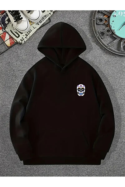 Frisson Hanorac unisex cu imprimeu Wild Man - Pulover confortabil cu buzunar ...