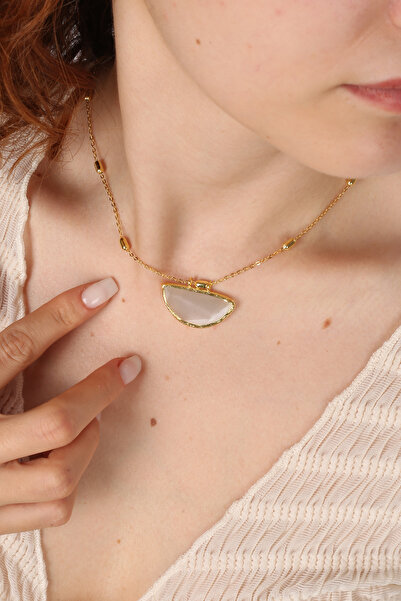 Feyz Tasarım White Moonstone Special Design Necklace