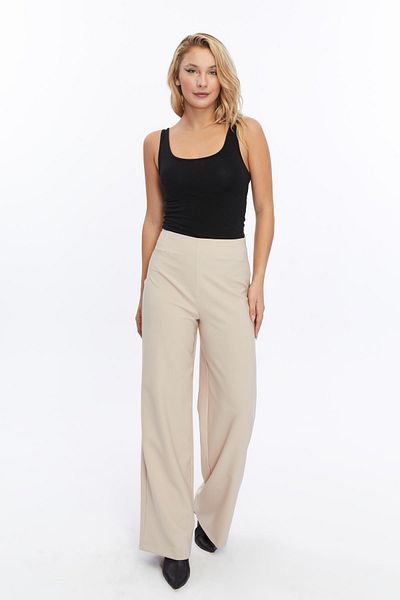 Appleline Pantaloni clasici de damă cu talie înaltă - BEIGE
