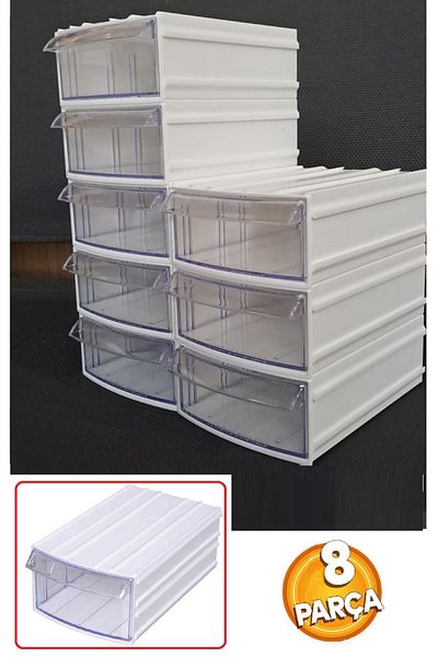 Depolife Transparent Organizer Box with Drawers 8 Boxes Dremel Engraving Bead Jewelry Storage Box Organizer