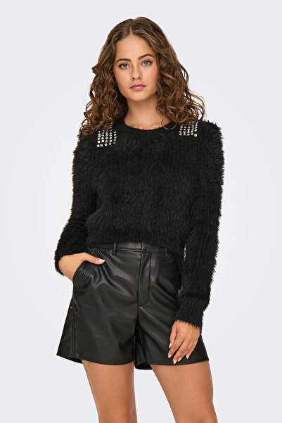 ONLY Onlsuri Stone Detailed Crew Neck Crop πουλόβερ - Regular Fit ΠΟΥΛΟΒΕΡ 15327597