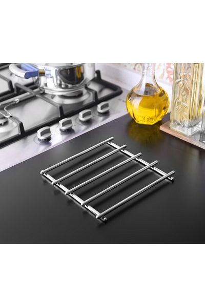 ORSA HOME 163 Chrome Fireproof Non-Stick Luxury Design Trivet