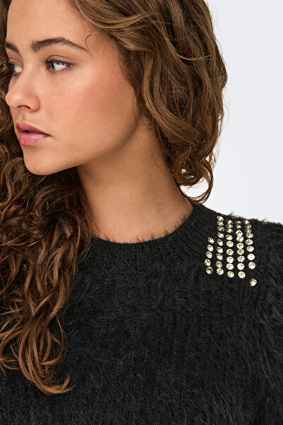 ONLY Onlsuri Stone Detailed Crew Neck Crop πουλόβερ - Regular Fit ΠΟΥΛΟΒΕΡ 15327597