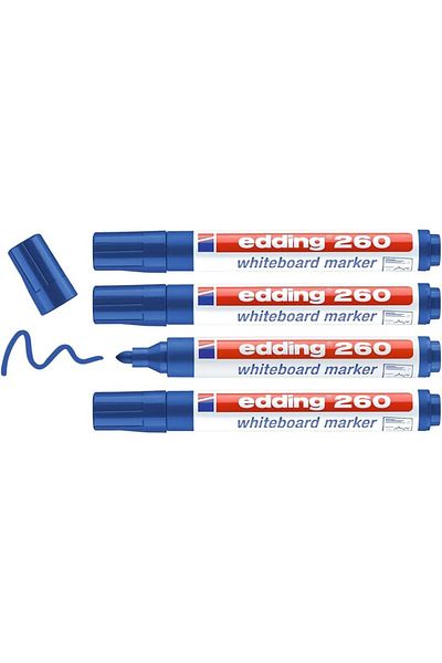 STOREMAX Jvnna 260 White Blackboard Pen, Blue, a Set of 4 Pcs, Round Tip 1.5-3 mm Shpjvn 646268