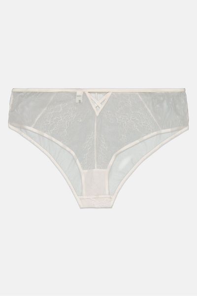 Etam Women Pull On Lace Shorty Panty, White