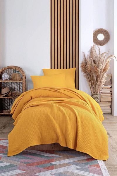 Eponj Home Ecocel Pike Single Blanket - 160X230 cm Karde Mustard