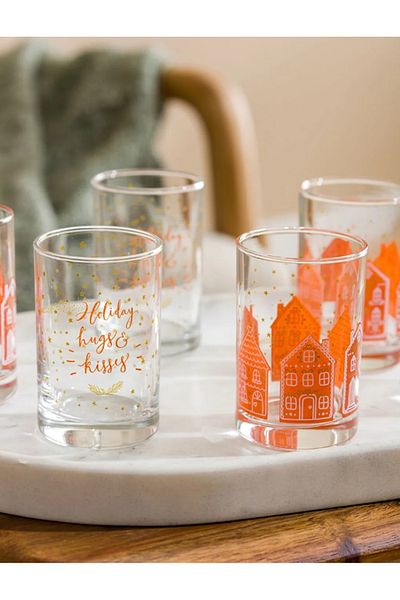 LC Waikiki New Year's Printed Brown Glass Set - 6 Pieces 125 ml