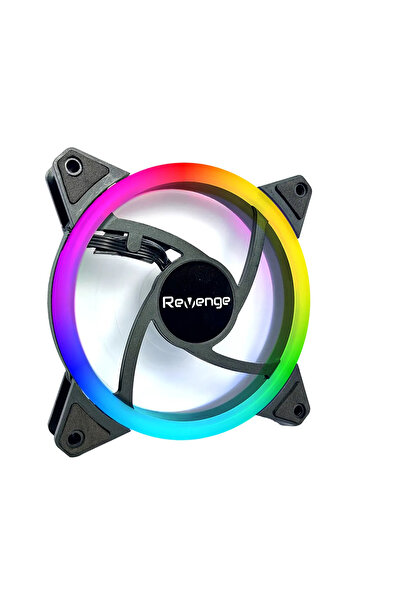 Revenge 4 مراوح RGB مقاس 12 سم متغيرة الألوان، مجموعة من 4 مراوح مقاس 120 مم، مروحة كمبيوتر موليكس LED Revenge Case متوافقة