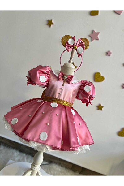 NA ADDESIGN زي ميني ماوس وردي، فستان عيد ميلاد ميني ماوس، فستان ميني لامع