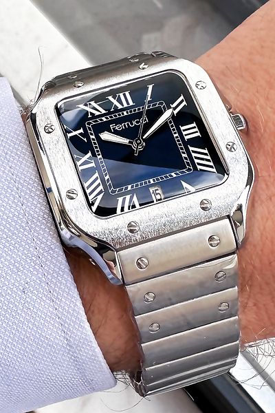Ferrucci Men's Wristwatch 3 Atm Waterproof Silver Color Steel Cord + Bracelet Gift FRE2045C2