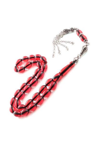 TESBİHCİBABA Beyzi Cut Red Fire Ring Prayer Beads