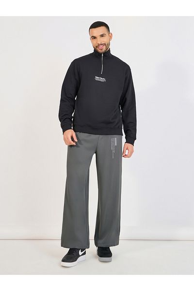 Styli Placement Print Utility Wide Leg Pants