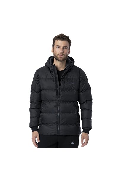 New Balance Nb Men's Puffer Jacket Hooded Black Winter down Jacket