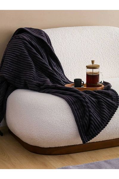 LC Waikiki Κουβέρτα τηλεόρασης LCW HOME Anthracite Wellsoft 100x150 cm