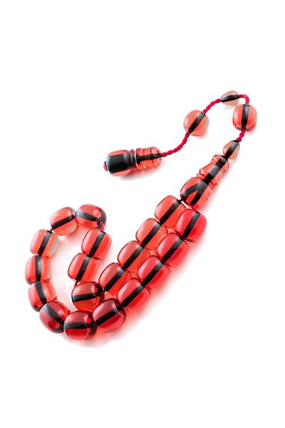 TESBİHCİBABA Cream Color Mascot Fire Amber Prayer Beads