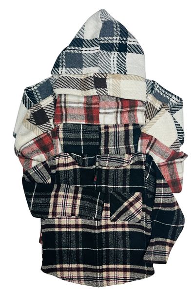 Cloise Детска риза с цип и качулка на каре