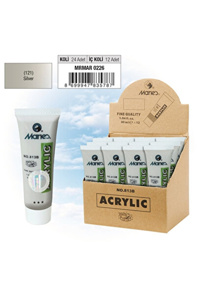 Maries Akrilik Boya 30 ml Silver 121 813b