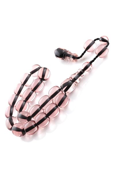 TESBİHCİBABA Color of Transparent Light Mascot Length Clamping Amber Prayer Beads