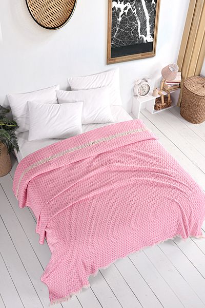 Evim Cotton Arem Fuchsia Multi-Purpose Bedspread Double - 200X220 cm