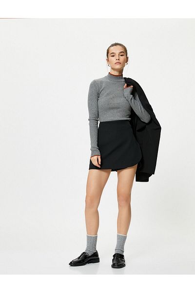 Koton Turtleneck Knitwear Sweater Ribbed Viscose Blend