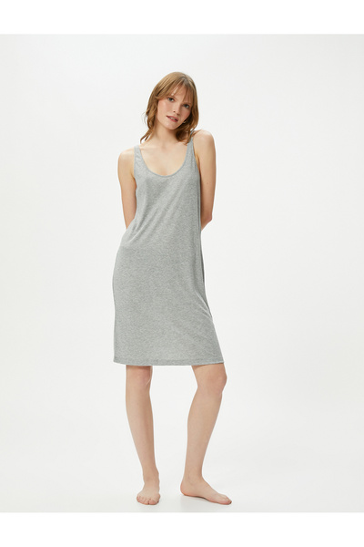 Koton Нічна сорочка на бретелях з ребристим вирізом