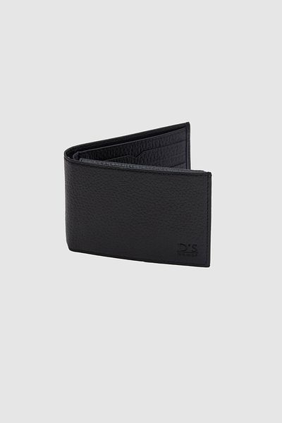 D'S Damat Black Genuine Leather Vertical Wallet with Box