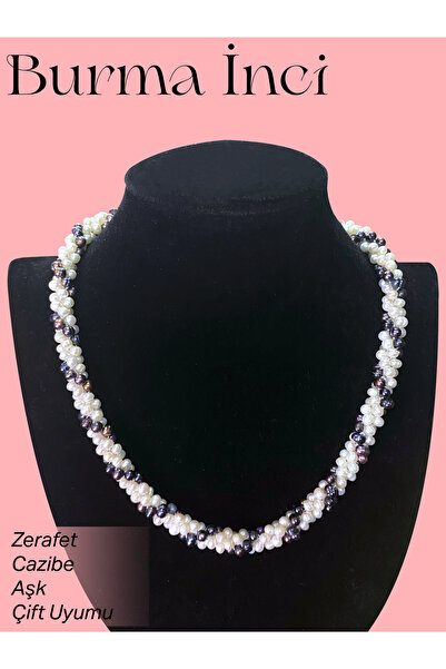 OSMANLI DOĞAL TAŞ Sertifikalı Hakiki Orijinal Gümüş Burma İnci Kolye