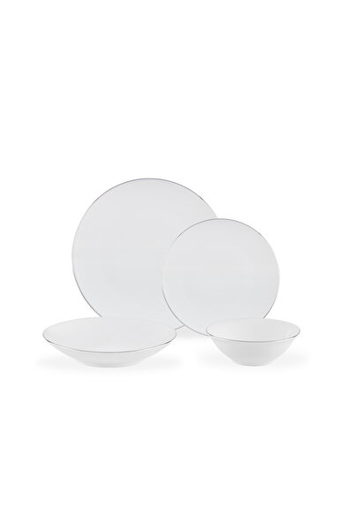 Madame Coco Allons 6 Kişilik 24 Parça Yemek Takımı - Beyaz/Silver